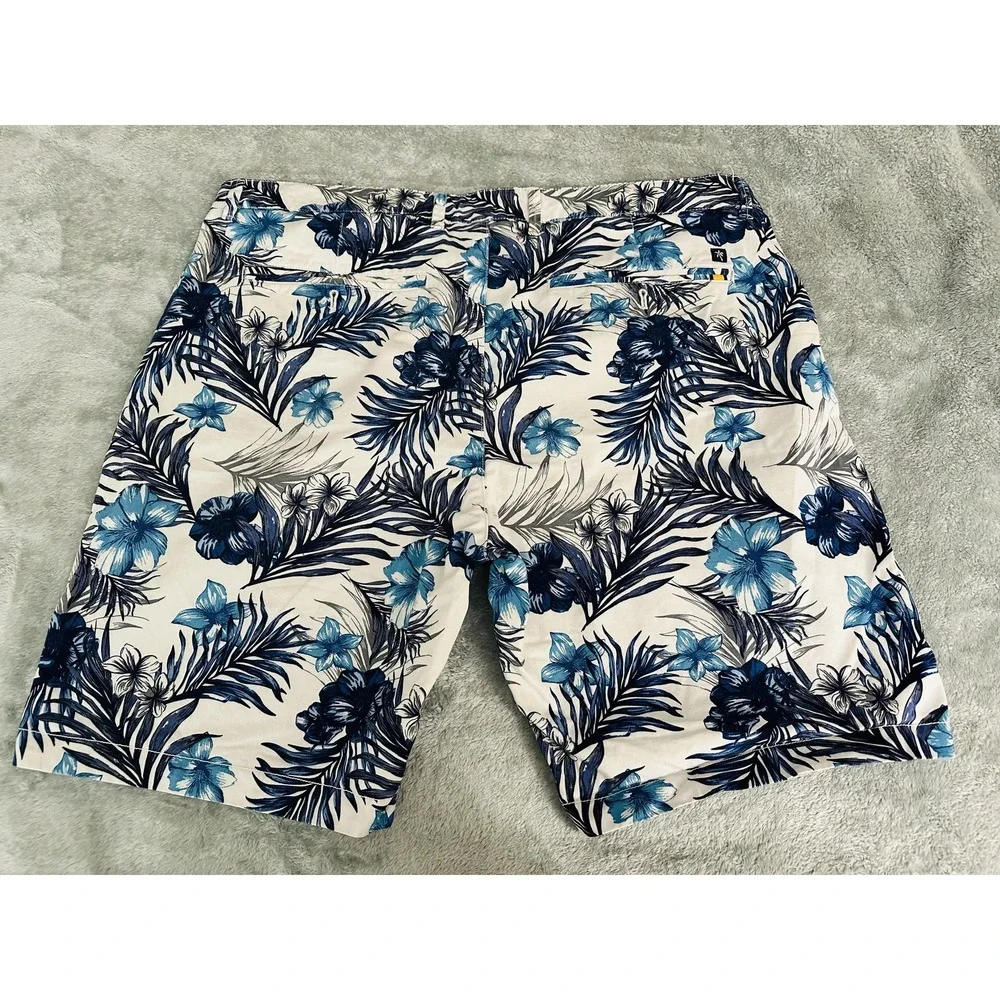 Denim & Flower Shorts Mens 38 Floral Hawaiian Print Casual Summer